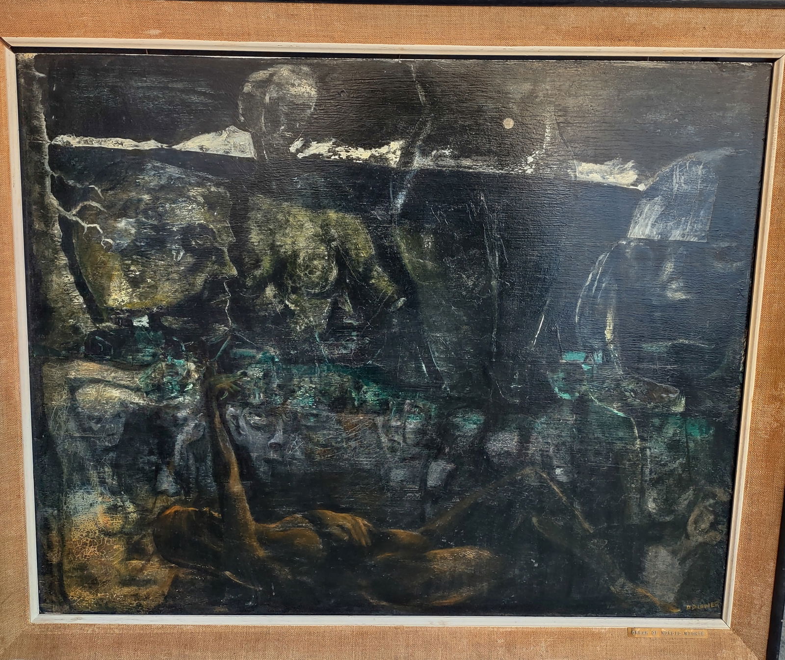 Dream Of Nordic Nights, By "B. Diener": Modern sleek painting. Deep and dark accents giving the viewer many opportunities for interpretation.