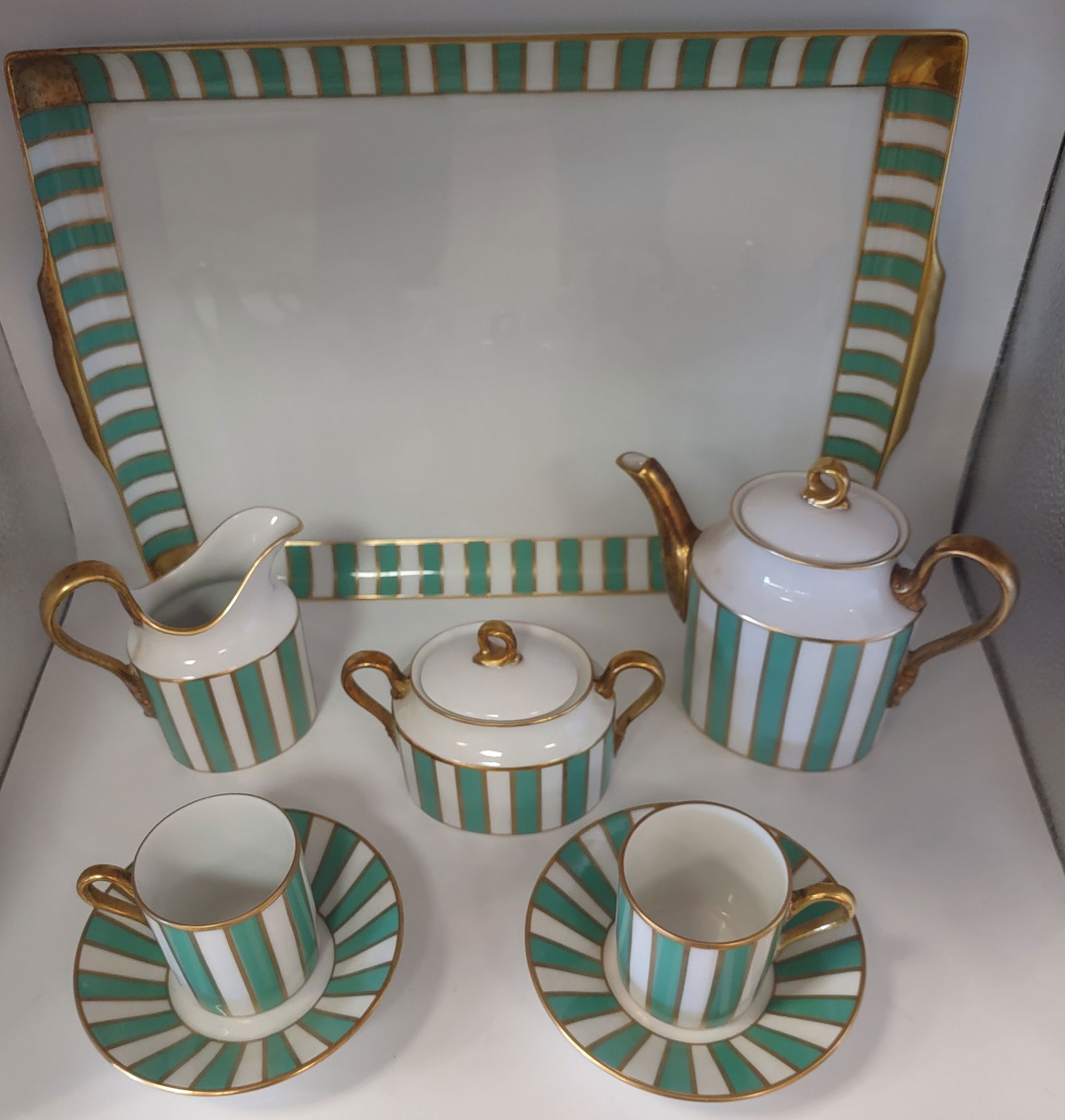 Richard Ginori Amadeus Green Claudio La Viola Tea Set (1 of 8)