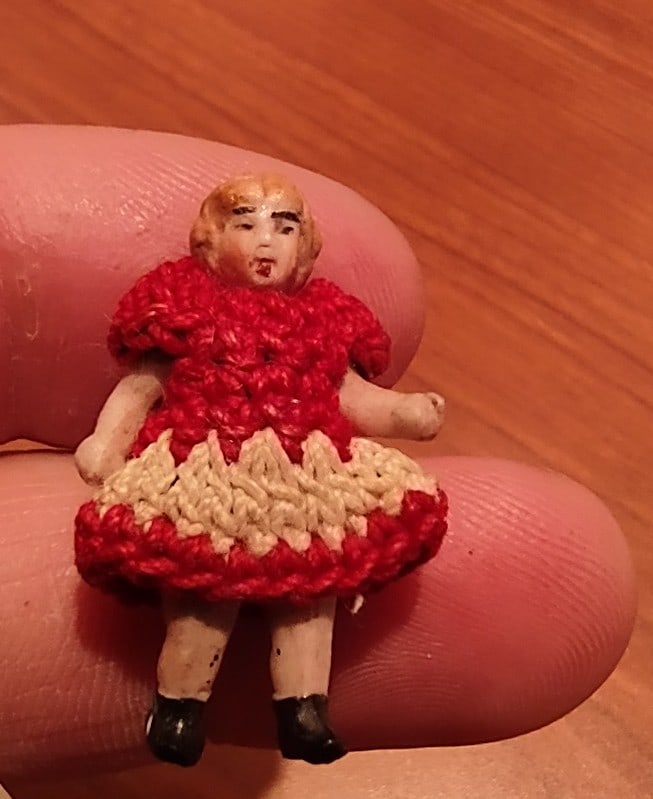 Antique Carl Horn Miniature Tiny Wire Jointed Porcelain Bisque Doll (1 of 3)