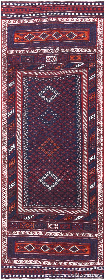 Vintage Turkish Kilim , size 5' x 12'5" ( 1.52 M x 3.78 (1 of 7)