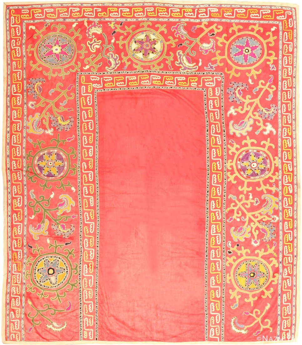Antique Uzbekistan Suzani Textile , size 6'3" x 7'2" (1 of 6)