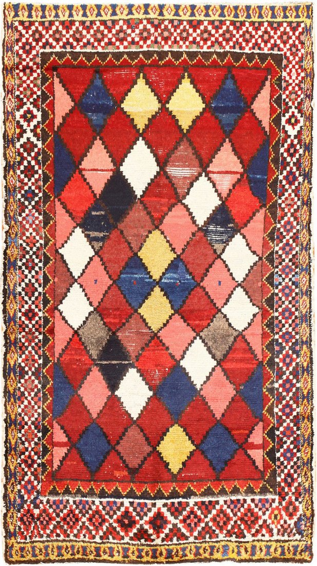 Vintage Shabby Chic Persian Gabbeh , Size 4'3" x 7'6" (1 of 8)