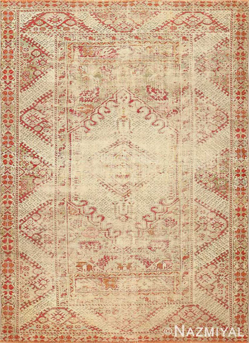 Antique Turkish Shabby Chic Ghiordes rug,Size 4' X 5'7" (1 of 9)