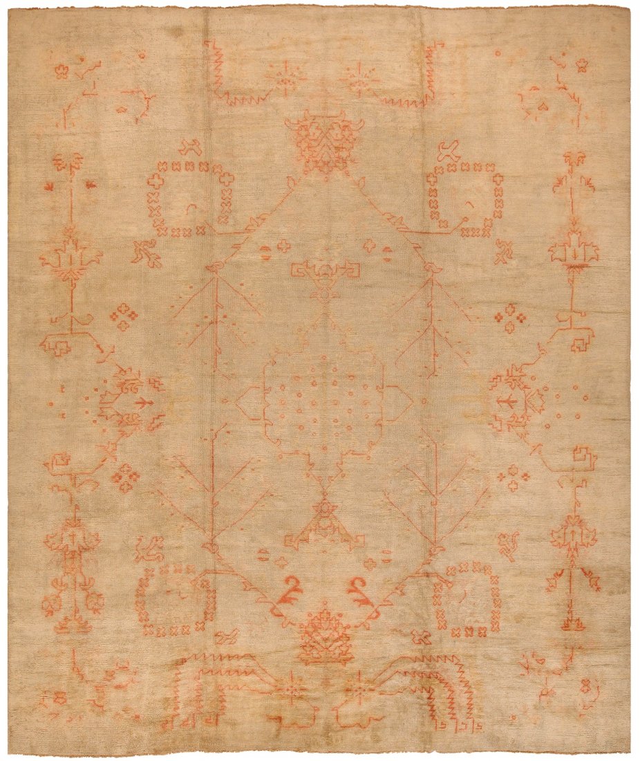 Antique Turkish Oushak, Size 12'9" X 15'7" (1 of 8)