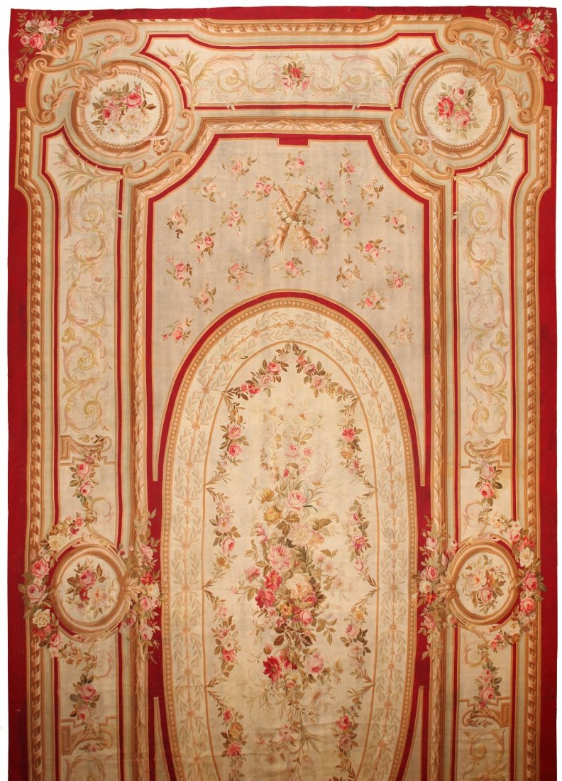 Antique French Aubusson rug, Size 14'6" X 31'2" (1 of 6)