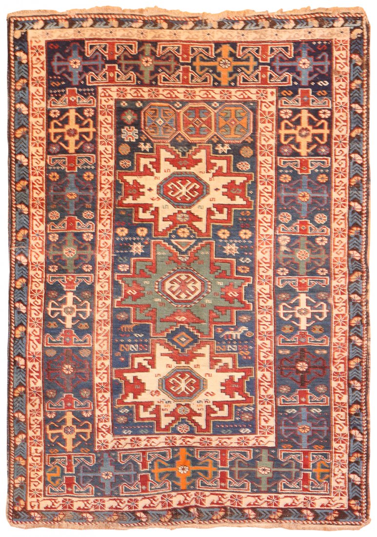 Antique Caucasian Shirvan Lesghi star 3ft 8in x 5ft 1in (1 of 7)