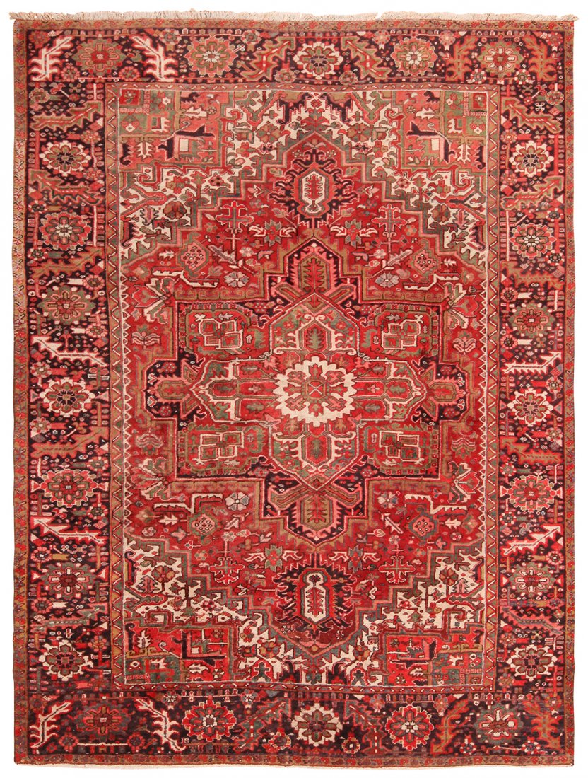 Vintage Persian Heriz carpet, 8 ft 5 in x 11 ft 2 in (1 of 7)