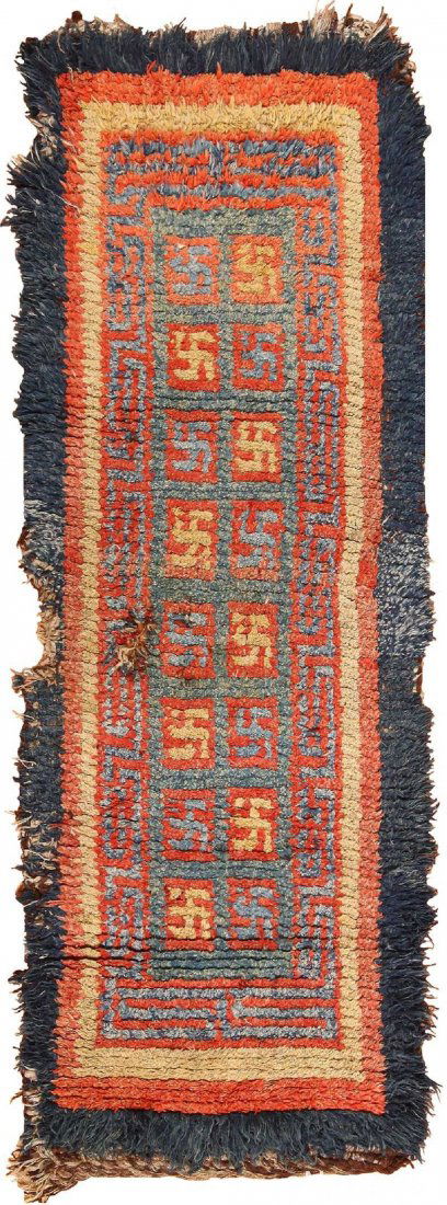 19TH Century Wongdom Tibetan rug , 2 ft 8 in x 8 ft (1 of 6)