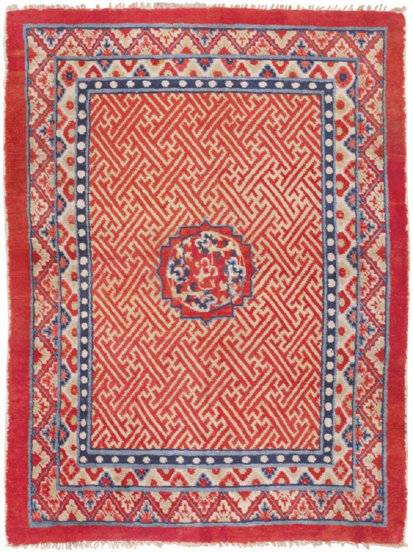 Antique Tibetan rug , 4 ft 2 in x 5 ft 8 in (1 of 5)