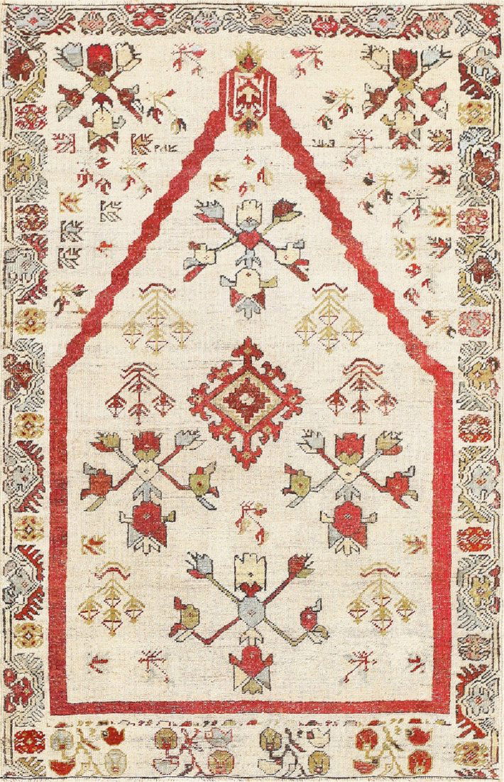 Antique Turkish Kirshehir prayer rug , 3 ft 4 in x 5 ft (1 of 5)