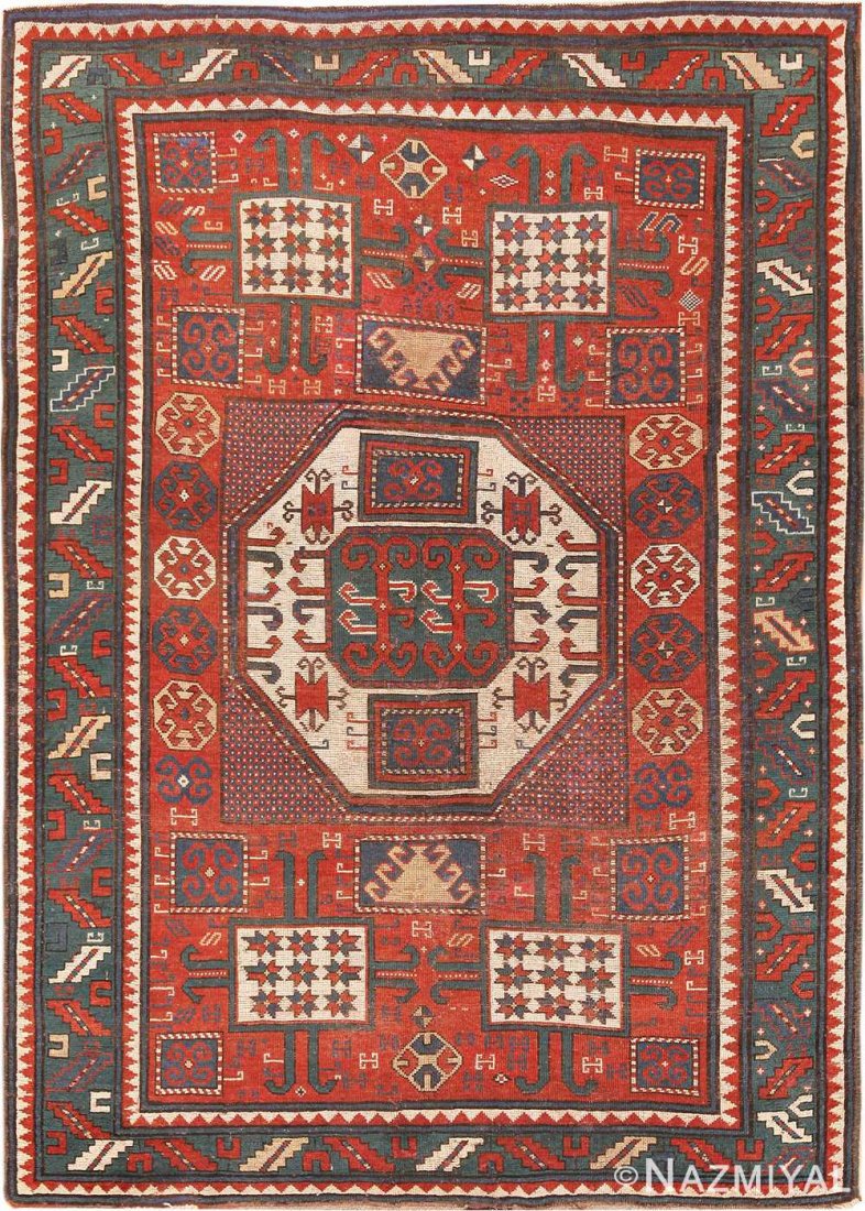Antique Caucasian Karachopt Kazak rug 5ft 6in x 7ft 5in (1 of 6)