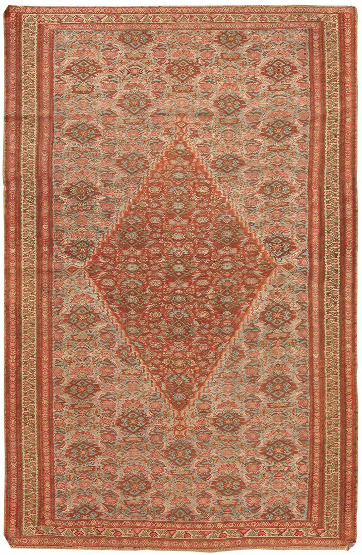 Antique Persian Kurdish Senneh Kilim 4ft 3in x 6ft 5in (1 of 6)