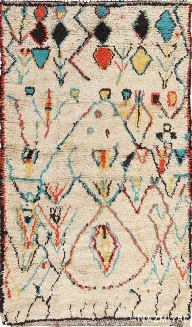 Vintage Colorful Moroccan rug 4 ft 2 in x 7 ft (1 of 9)