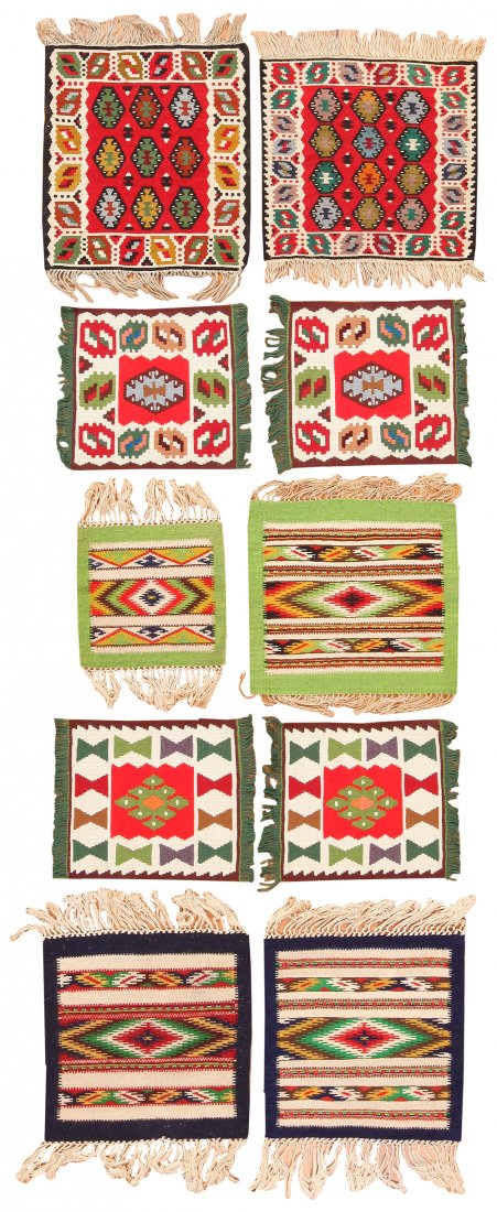 SET OF 10 SARKOY KILIM MATS , BALKANS (1 of 1)