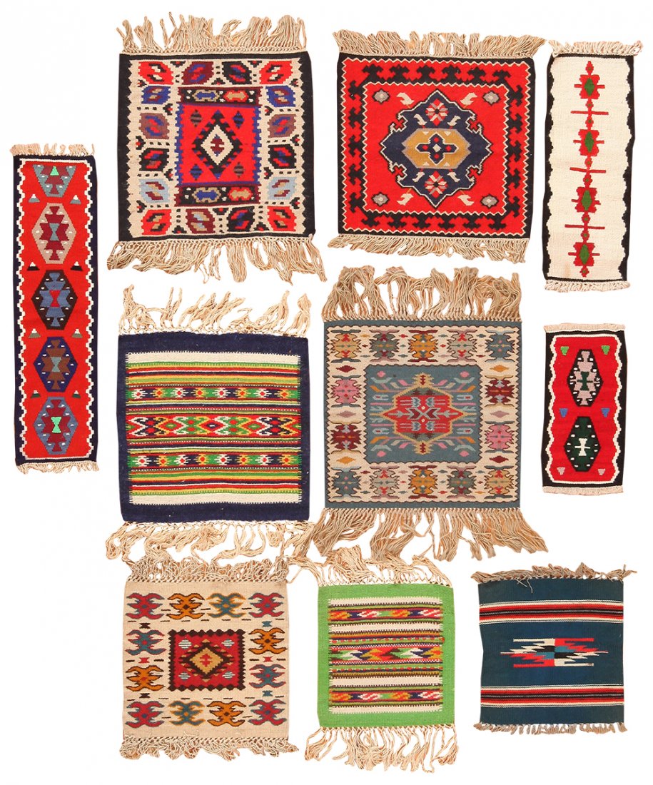 SET OF 10 SARKOY KILIM MATS , BALKANS (1 of 1)