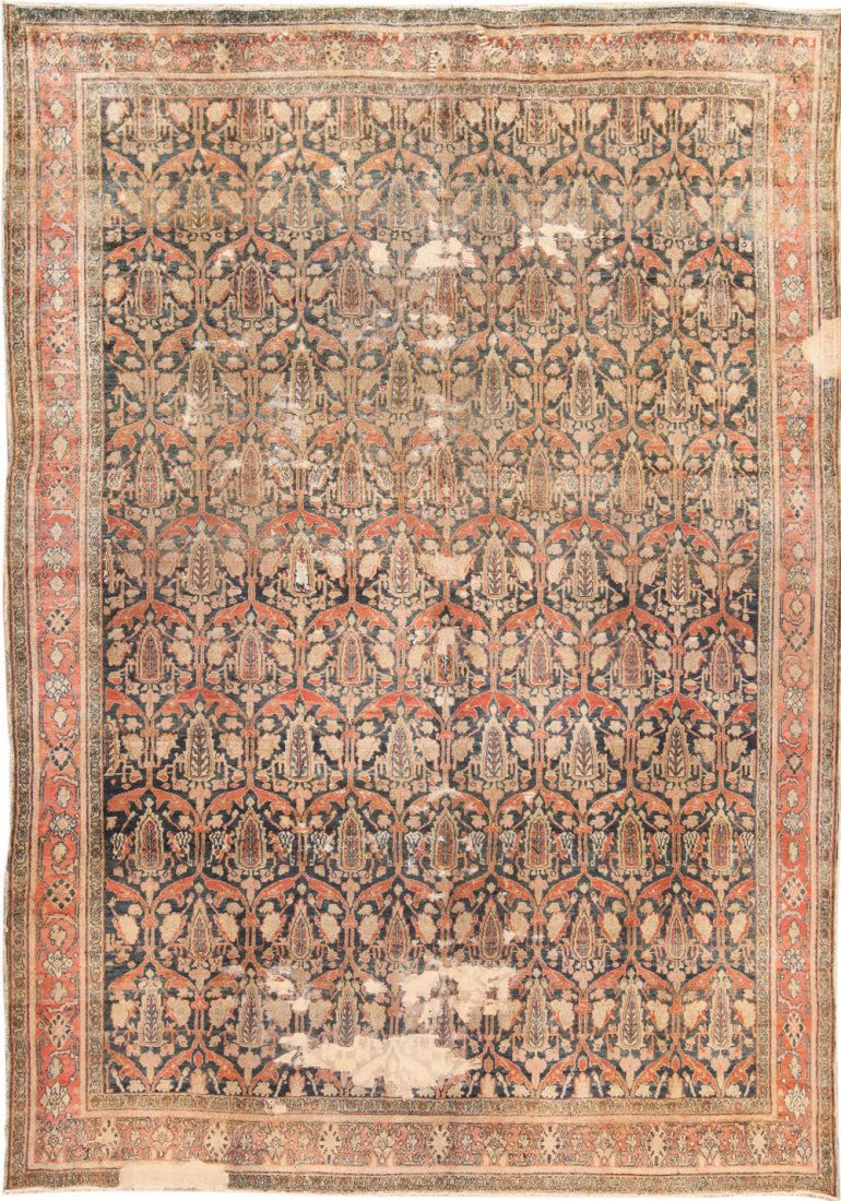 ANTIQUE PERSIAN BIBIKABAD RUG, 11 ft 8 in x 8 ft (1 of 11)