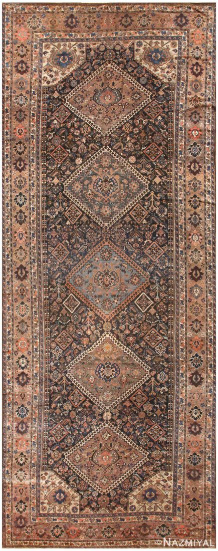 ANTIQUE PERSIAN QASHQAI RUG, 16 ft 8 in x 7 ft (1 of 12)