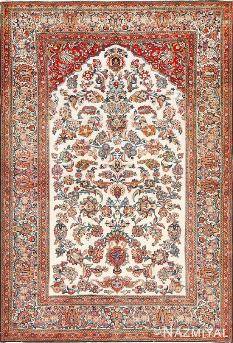 ANTIQUE PERSIAN WOOL AND SILK PRAYER DESIGN KASHAN (1 of 7)
