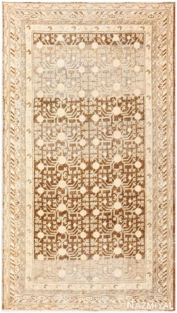 ANTIQUE EAST TURKESTAN KHOTAN RUG, 10 ft 7in x 5 ft 9in (1 of 9)