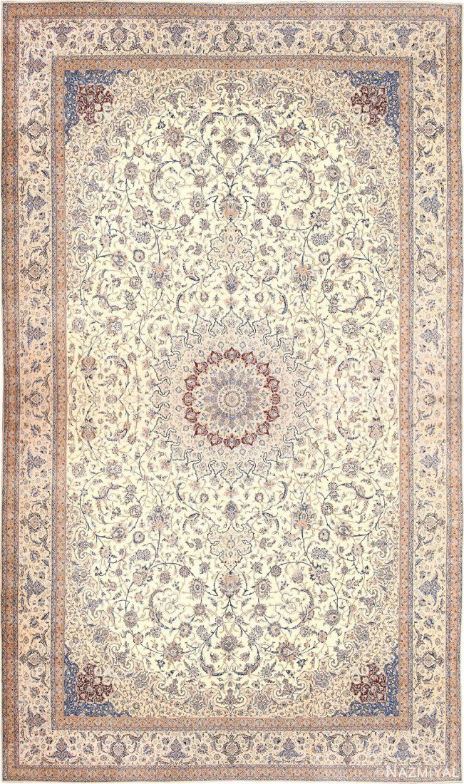 SILK AND WOOL PERSIAN NAIN CARPET 35 ft x 20 ft 6 in (1 of 5)