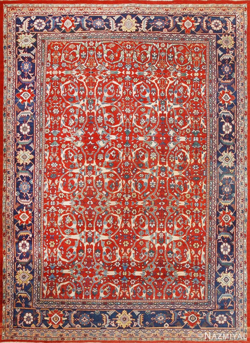 ANTIQUE PERSIAN MAHAL SULTANABAD RUG 13 ft 6 in x 10 ft (1 of 11)