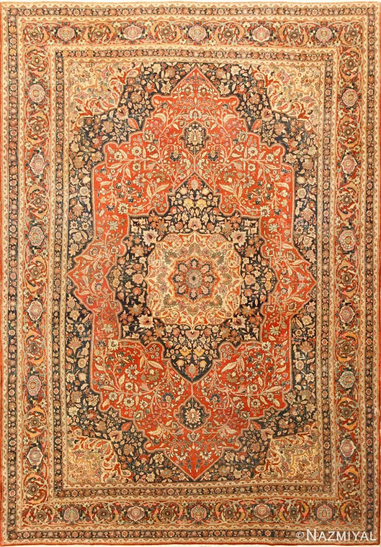 ANTIQUE PERSIAN TABRIZ RUG 12 ft 10 in x 9 ft 4 in (1 of 10)