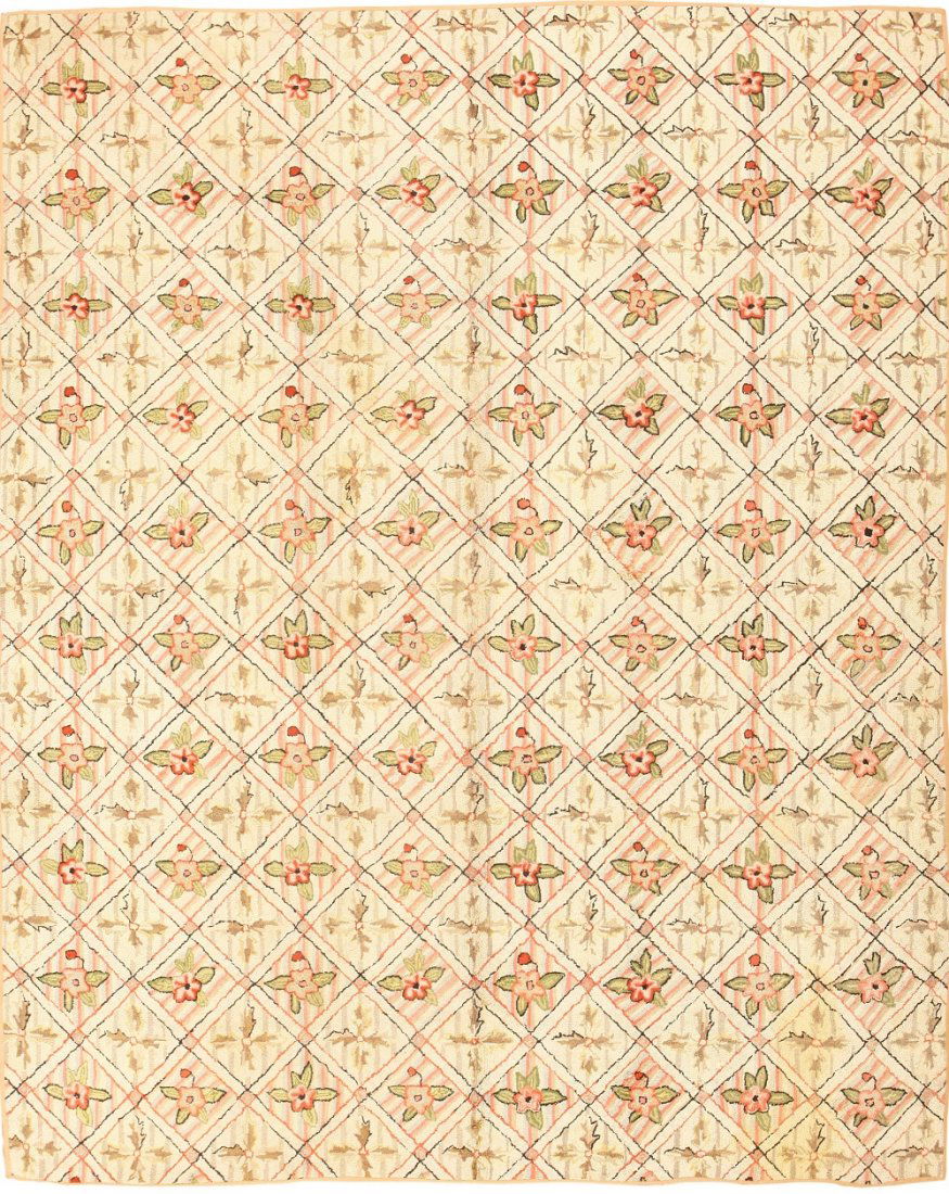 ANTIQUE AMERICAN HOOKED RUG, 9 ft 9 in x 7 ft 9 in (1 of 11)