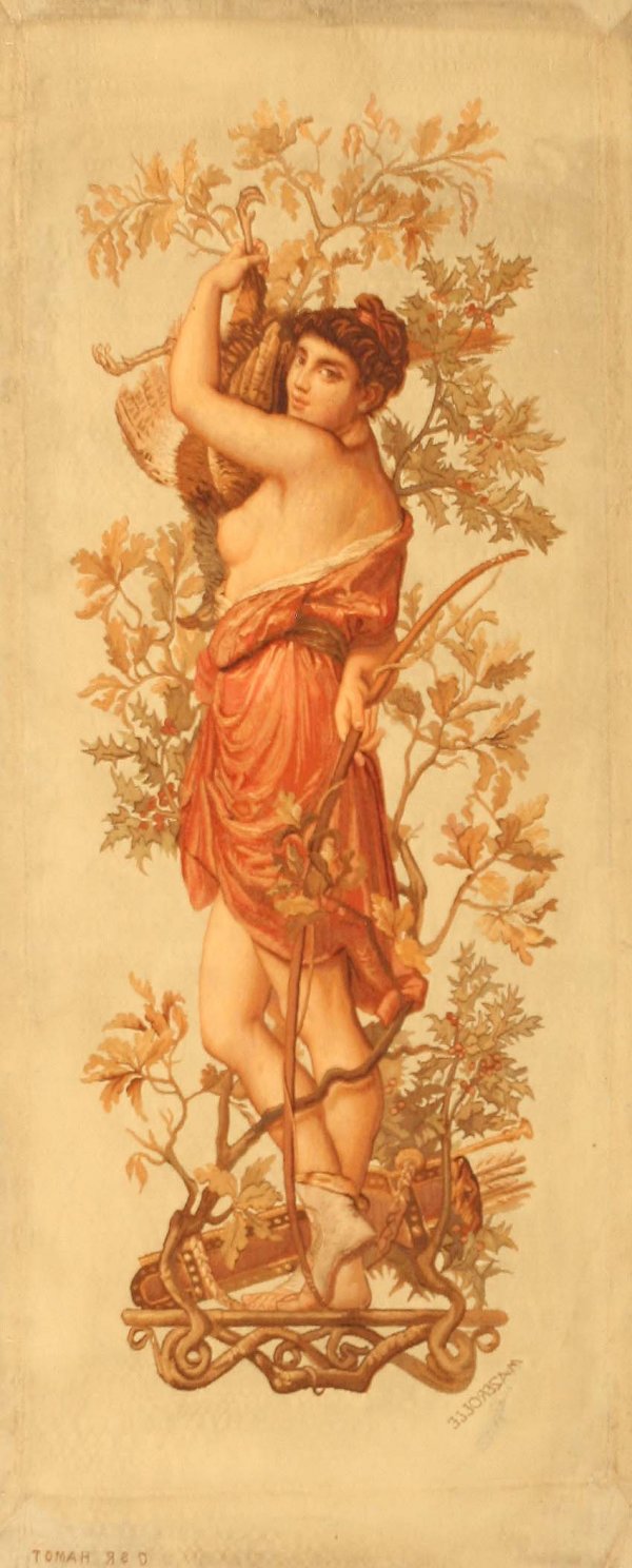 Antique Aubusson French Rug Nude Woman 43912: 1.09 x 4.04, A splendid example of antique Aubusson rugs, this particular one recalls the exquisiteness of flat woven tapestries. A youthful woman coquettishly looks to the viewer as she holds her pri