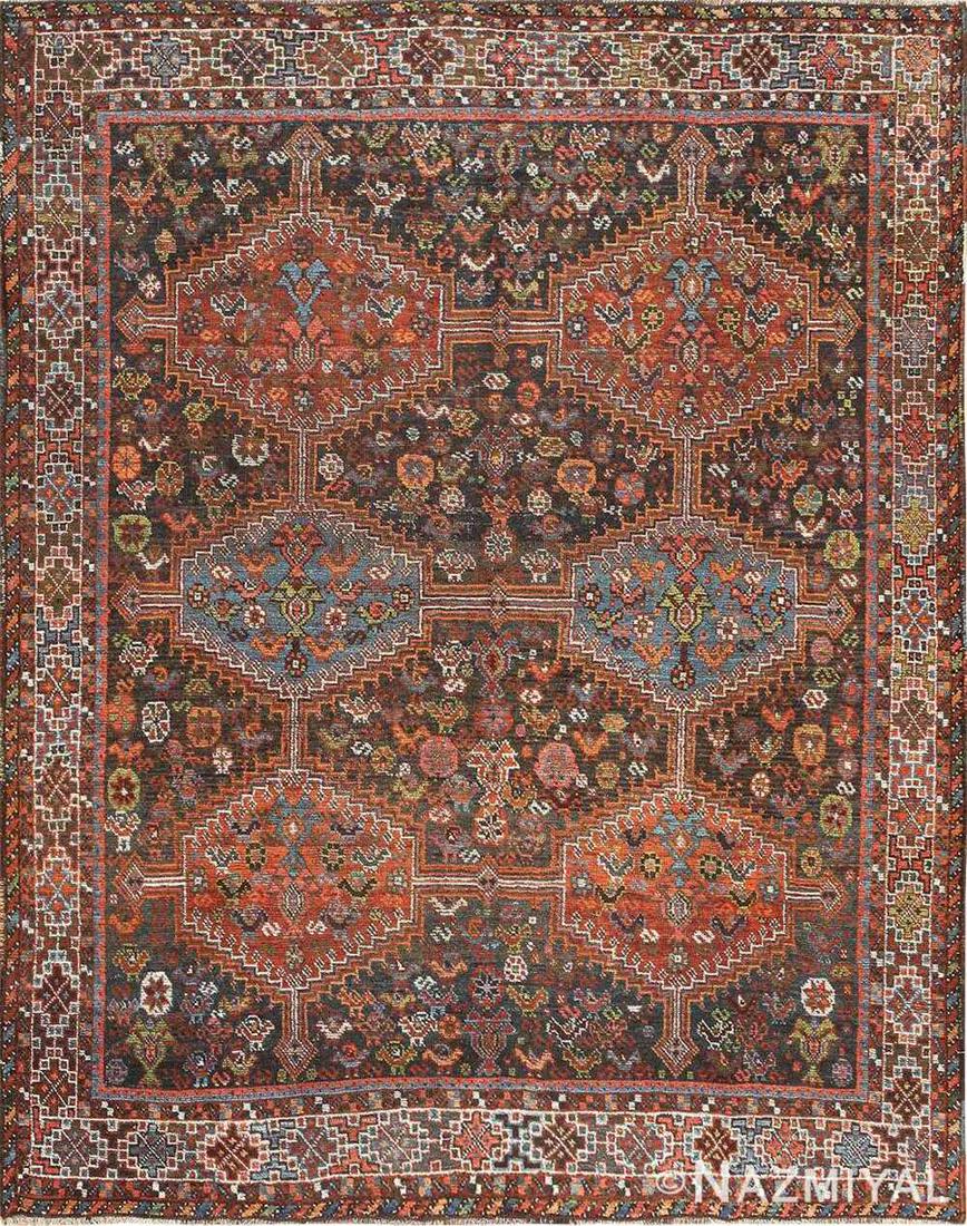 ANTIQUE TRIBAL AFSHAR PERSIAN RUG. (1 of 7)