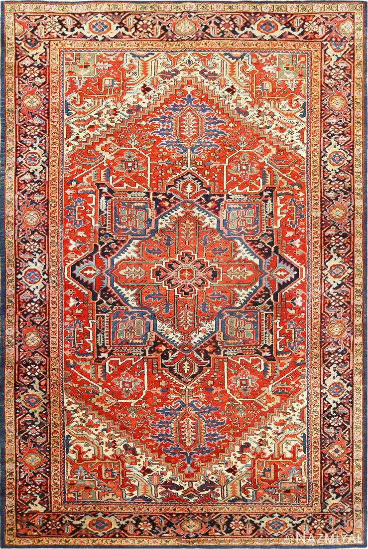 ANTIQUE PERSIAN HERIZ SERAPI RUG. (1 of 10)