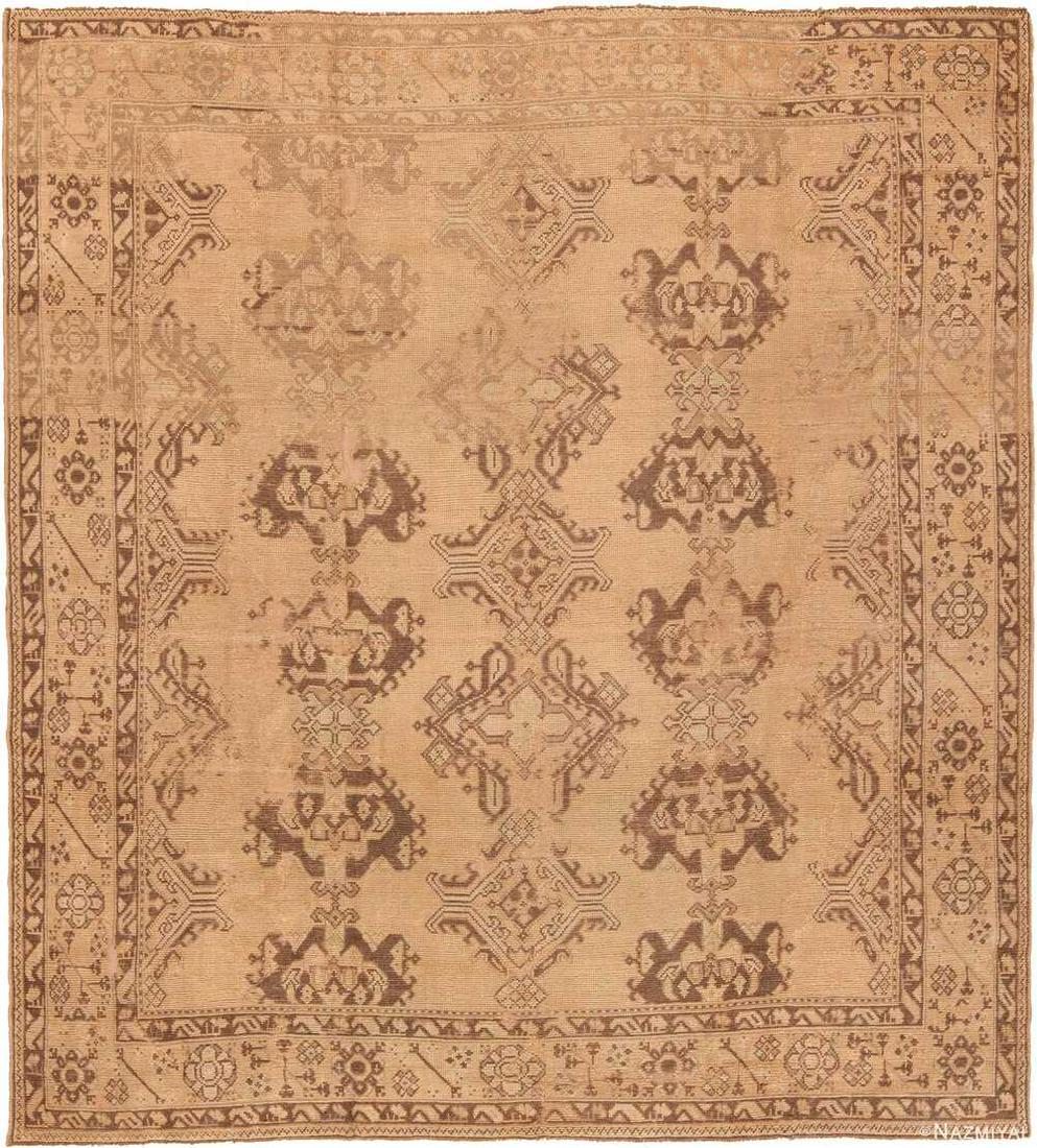 ANTIQUE TURKISH OUSHAK AREA RUG. (1 of 7)