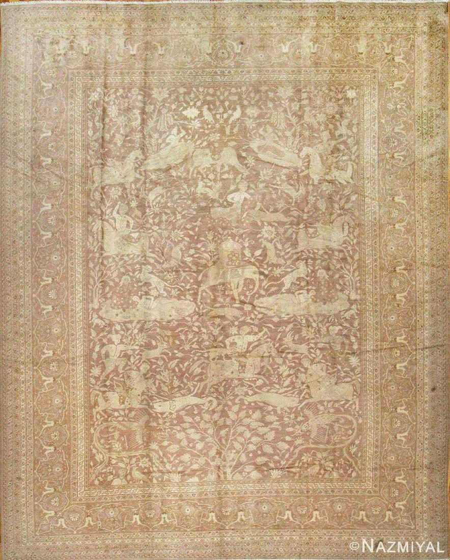 ANTIQUE AMRITSAR INDIAN HUNTING RUG. (1 of 9)