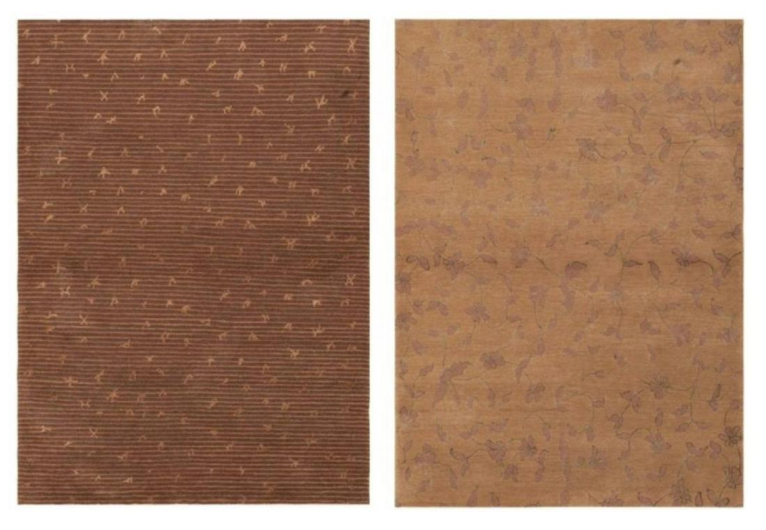 2 MODERN SILK AND WOOL NEPALESE RUGS. (1 of 12)