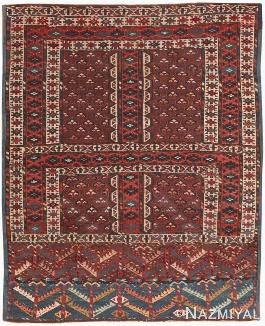 ANTIQUE WEST TURKMENISTAN YOMUT ENSI. 5 ft x 4 ft (1 of 9)