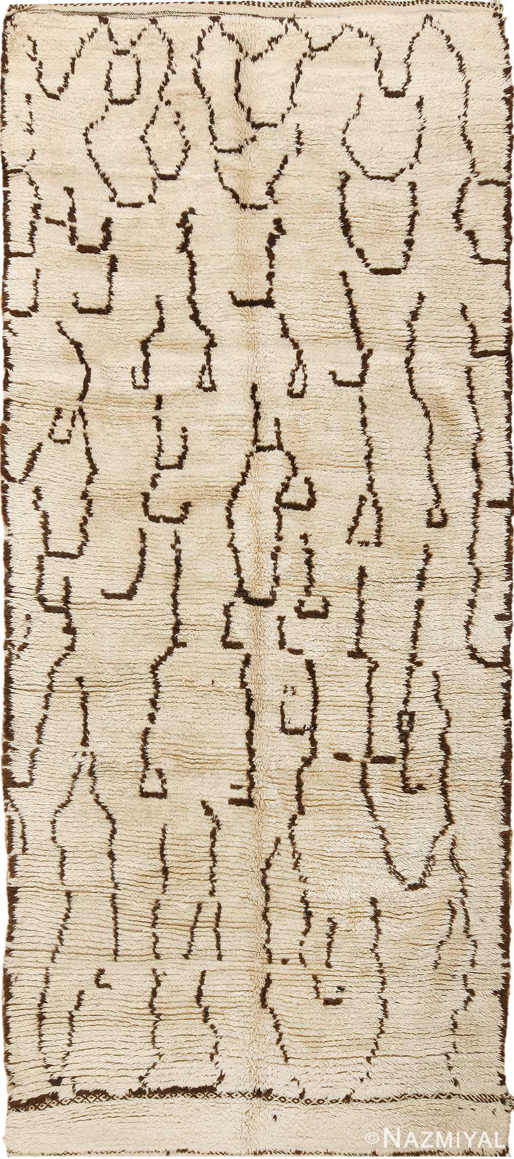 VINTAGE SHAG MOROCCAN BENI OURAIN RUG. 10 ft 9 in x 5 (1 of 8)