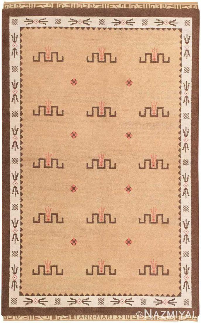 VINTAGE SCANDINAVIAN PILE RUG, SWEDISH, SIGNED AND (1 of 7)