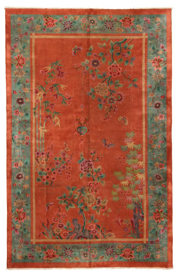 ANTIQUE CHINESE ART DECO CARPET - No reserve. (1 of 7)