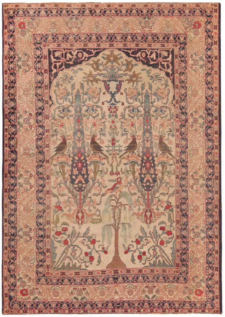 ANTIQUE PERSIAN KERMAN RUG. 6 ft x 4 ft 3 in (1 of 1)