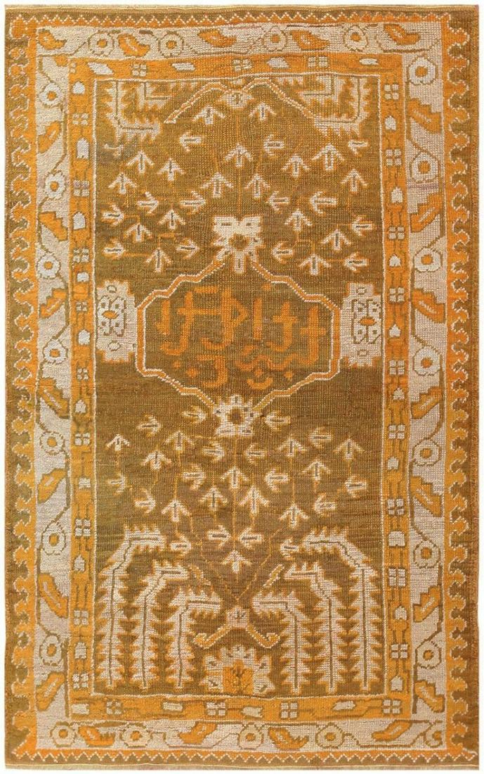ANTIQUE TURKISH OUSHAK CARPET - No reserve. 5 ft 6 in x (1 of 6)