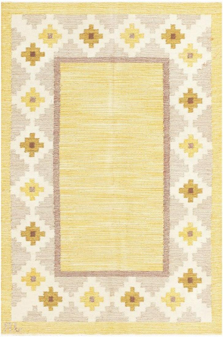 MID CENTURY VINTAGE SWEDISH KILIM. 6 ft 6 in x 4 ft 4 (1 of 7)