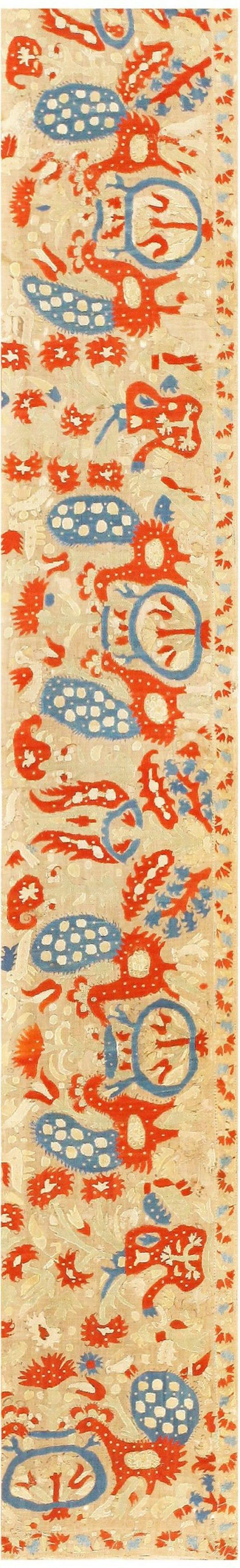 ANTIQUE 17TH CENTURY OTTOMAN EMBROIDERY. 6 ft x 1 ft (1 of 6)
