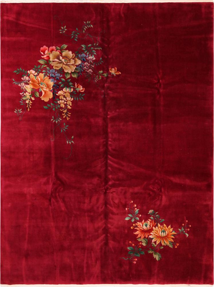 ANTIQUE CHINESE ART DECO RUG - No reserve. 11 ft 6 in x (1 of 8)