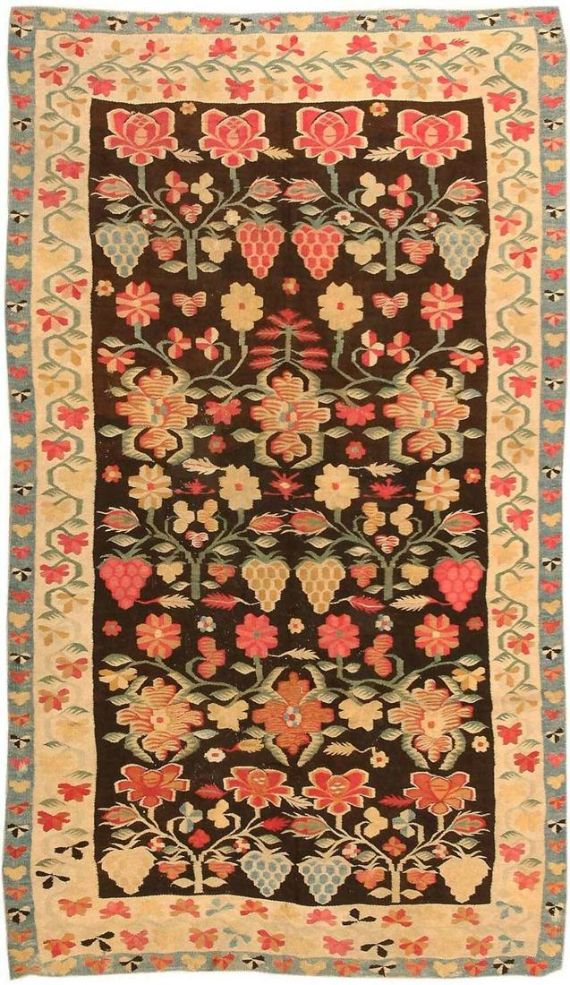 ANTIQUE ROMANIAN BESSARABIAN KILIM RUG. 8 ft 2 in x 4 (1 of 9)