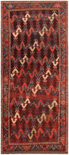 Antique Uzbek / Ersari Rug 7 ft 7 in x 3 ft 5 in (2.31 m x 1.04 m): Beautiful Antique Tribal Uzbek / Ersari Rug, Origin: Uzbekistan, Circa: 1900 Click Here To View This Rug In Your Room Description This long and narrow antique Uzbek / Ersari rug has a geometric