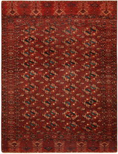 Antique Central Asian Tekke Rug 6 ft x 4 ft 7 in (1.82 m x 1.39 m): Beautiful Antique Central Asian Tekke Tribal Rug, Country of Origin: Central Asia, Circa date: 1900 Click Here To View This Rug In Your Room Description This rug displays a typical antique Tekke