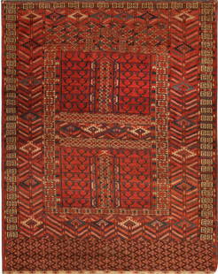 Antique Central Asian Tekke Rug 5 ft 1 in x 4 ft 1 in (1.54 m x 1.24 m): Tribal Antique Central Asian Tekke Rug, Country of Origin / Rug Type: Turkish Rug, Circa date: 1900