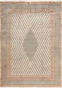 Antique Persian Khorassan Rug 13 ft 7 in x 9 ft 8 in (4.14 m x 2.95 m): Beautiful Star Of David Design Luxurious Antique Persian Khorassan Rug, Country of Origin / Rug Type: Persian Rug, Circa Date: 1920 Click Here To View This Rug In Your Room Description This