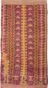 Vintage Moroccan Rug 11 ft 3 in x 5 ft 10 in (3.43 m x 1.78 m): Beautiful Geometric Design Purple Colored Vintage Moroccan Rug, Country of Origin: Morocco, Circa Date: Vintage Mid 20th Century Click Here To View This Rug In Your Room Description Geometric