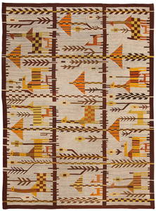 Vintage Scandinavian Swedish Kilim Rug 9 ft 2 in x 6 ft 10 in (2.79 m x 2.08 m)