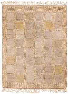 Vintage Scandinavian Marta Maas Swedish Rug 8 ft 3 in x 6 ft 6 in (2.51 m x 1.98 m): Beautiful Vintage Scandinavian by Barbro Nilsson for Marta Maas Rug, Country Of Origin: Scandinavia, Circa Date: Mid-20th Century